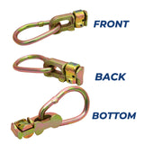 2Pcs L Track Anchor Track Rail Double Stud Fitting w / Pear ring BS 5000 lbs