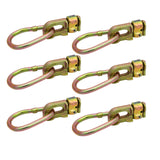 6Pcs L Track Anchor Track Rail Double Stud Fitting w / Pear ring BS 5000 lbs