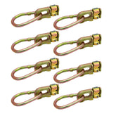 8Pcs L Track Anchor Track Rail Double Stud Fitting w / Pear ring BS 5000 lbs