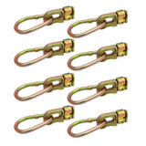 8Pcs L Track Anchor Track Rail Double Stud Fitting w / Pear ring BS 5000 lbs