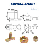 4X Anchor Track L Track Threaded Bolt Double Stud Fitting Bolt Down Anchor Point