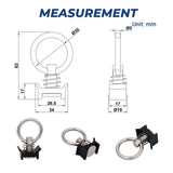 1M 2Tracks L Track Anchor 4Rings Tie Down Lashing Point Kit Heavy Duty