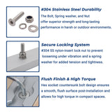 1M 2Tracks L Track Anchor 4Rings Tie Down Lashing Point Kit Heavy Duty