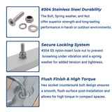 1M L Track Anchor Tie Down Point Kit Heavy Duty 2Tracks+4 Double Stud Fitting