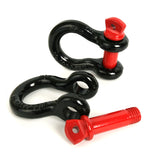 2 x Bow Shackles WLL 4.75 T Rated 19mm 4WD Recovery Tow Car Trailer Red