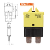 20A AMP 12V Circuit Breaker Replaces STD Blade Fuse Manual Reset Sale