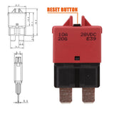 10A AMP 12V Circuit Breaker Replaces STD Blade Fuse Manual Reset