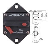 2x30A AMP Marine Circuit Breaker IP67 Waterproof 12V 24V Panel Mount Reset