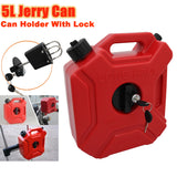 HD 5L Liter Jerry Can With Lock Fuel Petrol Container Holder Motor Bike Off Road