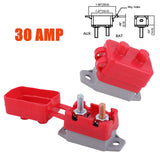2X30A AMP 12V Circuit Breaker Cover Stud Type Fuse Automatic Auto Reset