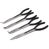 4 pcs 11" Long Reach Plier Pliers Set 45° 90° Bent Nose Ring Pliers