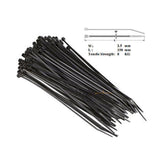 100 Pcs Cable Tie High Quality Black 2.5x150 mm Nylon Cable Ties Zip