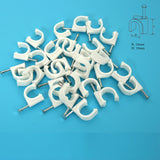 100 PCS 16mm Cable Clips Circle Round Clips Electrical Plastic Nail