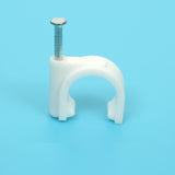 100 PCS 16mm Cable Clips Circle Round Clips Electrical Plastic Nail