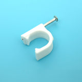 100 PCS 16mm Cable Clips Circle Round Clips Electrical Plastic Nail