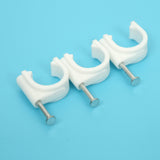 100 PCS 16mm Cable Clips Circle Round Clips Electrical Plastic Nail