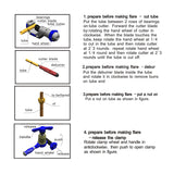 Genuine One Piece Eccentric Cone Flaring Flare Tool Kit Precise 9 sizes 45°