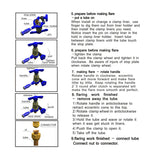 Genuine One Piece Eccentric Cone Flaring Flare Tool Kit Precise 9 sizes 45°