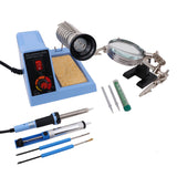 58W Solder Soldering Iron Station Solder Aid Kit Magnifier Desolder Pump 5 Tips