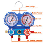 Genuine Air Manifold Gauge Tool set R410a Refrigeration 1/4" 5/16" Adaptor