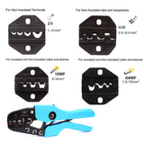 5 Dies Ratchet Crimper Crimping Tool Kit Bootlace Open Barrel Non Insulated