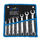7 Pcs Trade Grade Flare Nut Spanners Set Brake Hydraulic Line Wrench 6mm - 22mm