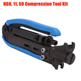 RG6 RG11 RG59 F Type Compression Coax Coaxial Cable Crimper Stripper Tool Kit