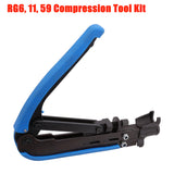 RG6 RG11 RG59 F Type Compression Coax Coaxial Cable Crimper Stripper Tool Kit