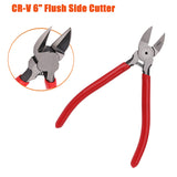 CR-V 6" Flush Side Cutter Diagonal Wire Cut Plastic Nippers Cutting Pliers