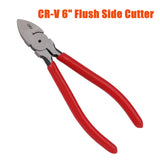 CR-V 6" Flush Side Cutter Diagonal Wire Cut Plastic Nippers Cutting Pliers