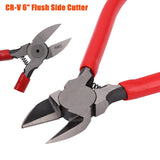 CR-V 6" Flush Side Cutter Diagonal Wire Cut Plastic Nippers Cutting Pliers