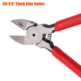 CR-V 6" Flush Side Cutter Diagonal Wire Cut Plastic Nippers Cutting Pliers