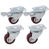 Heavy Duty 2" 50mm Polyurethane Swivel Caster Wheels PU/PTU Castors W/ Brake
