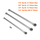 14pcs Cr-V Aviation Extra long spanner Double Ring Single Ratchet Wrench 8-19mm