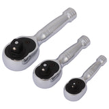 APT Taiwan Stubby Ratchet 1/2 3/8 1/4 Drive 72 Tooth Cr-V  Wrench Spanner Tools