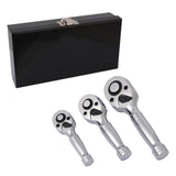 APT Taiwan Stubby Ratchet 1/2 3/8 1/4 Drive 72 Tooth Cr-V Wrench Spanner Tools