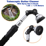 Telescopic Gutter Cleaner Cleaning Tool Wand Car Washer Brush