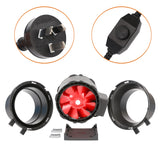 8" 200mm Inline Duct Fan Ventilation Exhaust Blower Stepless Speed Control