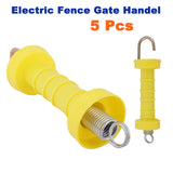 5 Pcs Electric Fence Gate Handle Insulated Spring Handles Yellow