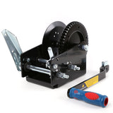 2500 LBS Hand Winch Snap On Handle Stainless Steel Hook Dyneema Rope Taiwan