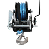 2500 LBS Hand Winch Snap On Handle Stainless Steel Hook Dyneema Rope Taiwan