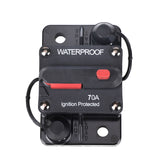 70A AMP Circuit Breaker Dual Battery IP67 Waterproof 12V 24V Fuse Manual Reset