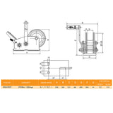 3700 LBS Hand Winch Hand Brake Stainless Steel Hook Dyneema Rope Taiwan Made