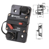200A AMP Circuit Breaker Wild Surface IP67 Waterproof 12V 48V Manual Reset