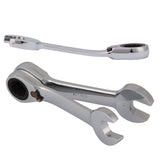 12 Pcs Stubby Ratchet Gear Wrench Metric 15 Deg Offset Reversible Spanner Set
