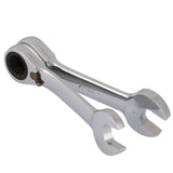 12 Pcs Stubby Ratchet Gear Wrench Metric 15 Deg Offset Reversible Spanner Set