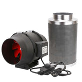 Ezyflow Hydroponics Grow Tent Inline Exhaust Fan 4" 6" 8" Filter Duct Fan Kit