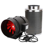 EzyFlow 8 Inch 200mm Inline Duct Fan Speed Controller Carbon Filter Exhaust Fan