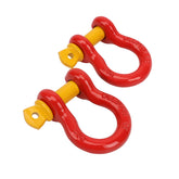 2 x Bow Shackle WLL 3.25 Ton Rated 16mm 4WD Recovery Tow Car Trailer Red