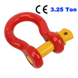 2 x Bow Shackle WLL 3.25 Ton Rated 16mm 4WD Recovery Tow Car Trailer Red